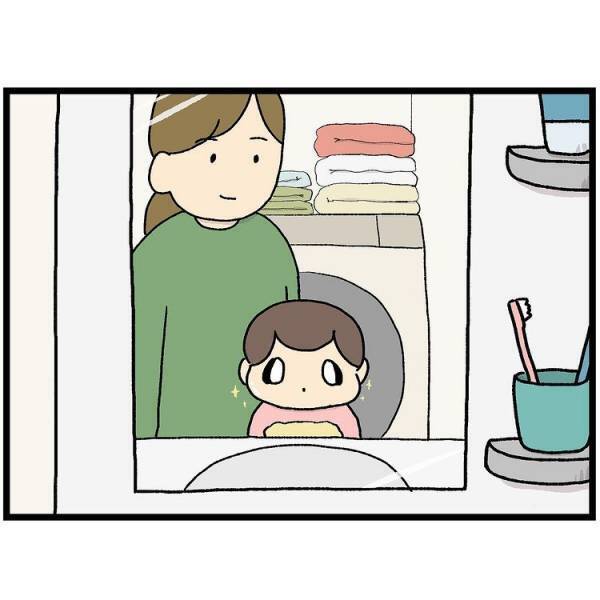 顔をキレイにして準備バッチリ！次の瞬間、かわいすぎて驚く行動を娘がしてきて？