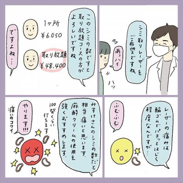 ＜アラフォーシミ取り＞「そんなにするの？！」シミ多めのレーザー治療費に驚愕！