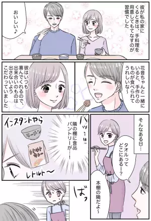 「そこはダメ〜」料理上手な彼女を演じていた私。彼にあるところを見られてしまい？！