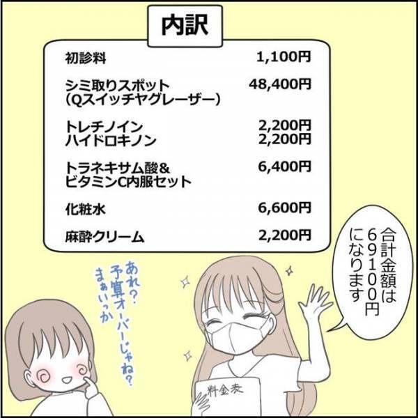 「あれ？」看護師さんにすすめられたものを追加し続けると、まさかの結果に！？＜ママがシミ取り＞