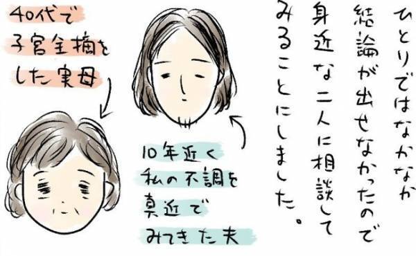 「子宮全摘？それとも薬？」答えは出ず…夫と実母に相談した結果 ＜巨大筋腫＞