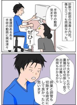 「気持ち悪っ」切除した腫瘍の見た目が衝撃的すぎて！ ＜7cmの卵巣＞