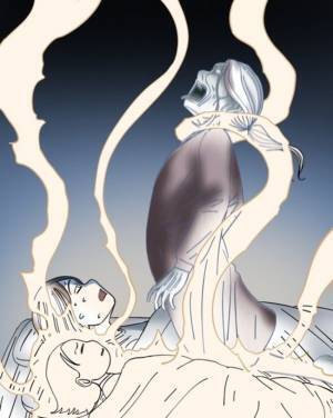 「え、そういうことか」夫と別れを決意した夜、枕元に老婆が現れ信じがたい発言を＜夫と紫の老婆＞