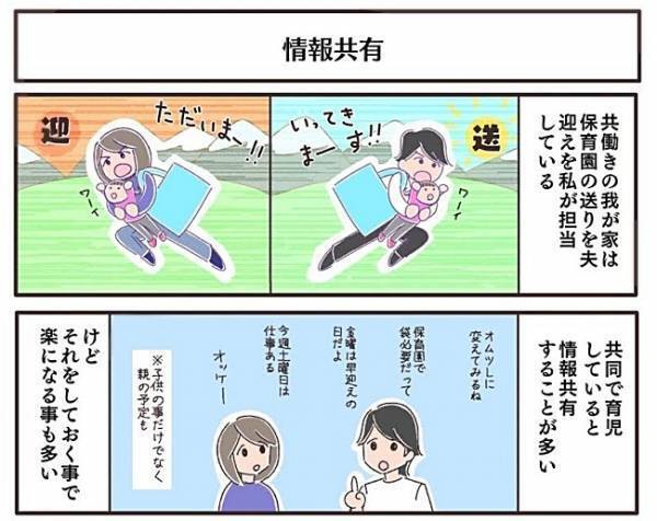 朝の送りはパパ、お迎えはママが担当！育児の情報共有を重視する夫婦は共有量も膨大で＜夫婦で育休＞