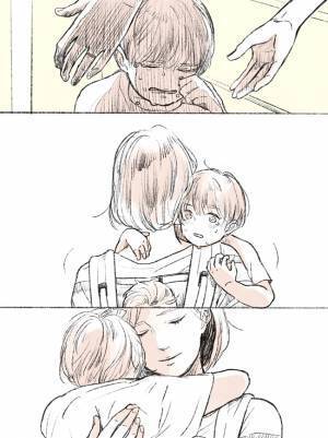 「なんで忙しいときに限って」赤ちゃんをおんぶして料理中、長男が泣いて駆け寄ってきて？