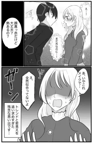 「ガーン」流行りのメイクでデートへ⇒突然顔を近づけてきた彼。キスをされると思ったら？！