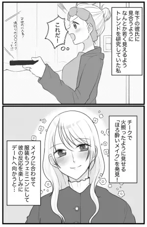 「ガーン」流行りのメイクでデートへ⇒突然顔を近づけてきた彼。キスをされると思ったら？！