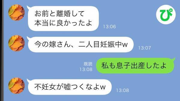 私を不妊と決めつける不倫夫「早く離婚届にサインして出てけよ」→数年後に再会すると衝撃の事実が…！