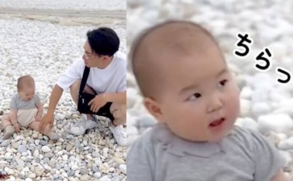 26万回再生！我慢できない赤ちゃんVSやさしく阻止するパパ⇒「ちらっ」ラストの反応がおもしろすぎ