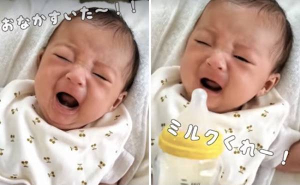 34万回再生！「はぁ♡しあわせ」ミルクが大好き赤ちゃん→パパとの意外なやりとりが可愛すぎと話題♪