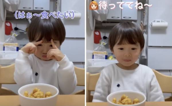 357万回再生！「早く食べたい〜」おやつが待ち遠しい男の子→我慢している姿が可愛すぎる件！