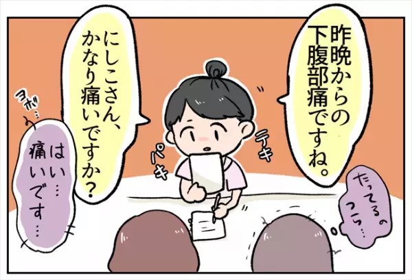 「かなり痛いですか？」激痛に耐えながら受付スタッフの質問に答えた結果…？＜卵巣出血にご用心＞