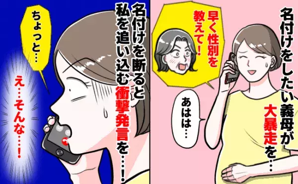 「早く性別を教えて！」名付けをしたい義母が珍行動に→夫婦で決めると断ると、私を追い込む衝撃発言を