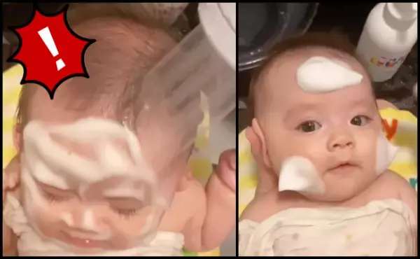 33万回再生！「最高〜♡」お風呂大好き生後3カ月の赤ちゃん⇒大胆にシャワーを顔にかけると…！？