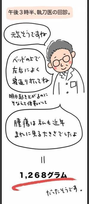 「1,268gでした」超巨大な子宮筋腫を取り除くことに成功！しかし…！？＜1268gの子宮筋腫＞