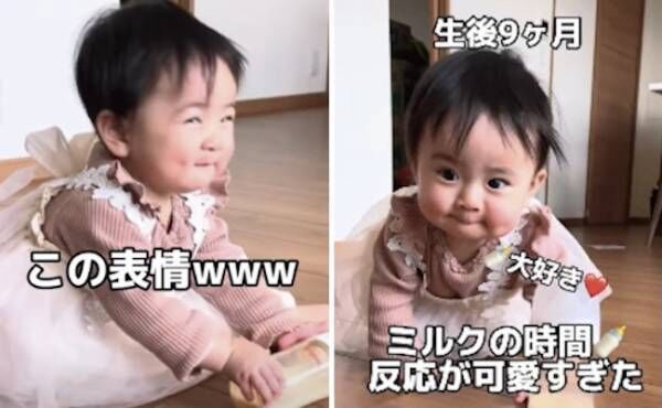 10万回再生！ミルクを見つけた赤ちゃんがハイハイでまっしぐら！→意外な反応に悶絶♡