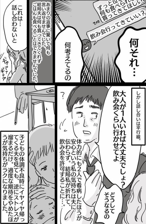 子どもが高熱を出し不安な私に夫から「飲み会行っていい？」→まさかの発言にあ然！私が下した決断は！