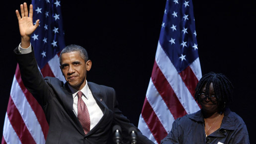 選挙資金調達でL.A.訪問のオバマ大統領を支持者のハリウッド・スターたちが歓迎