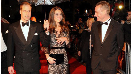 ウィリアム王子＆キャサリン妃、結婚後初の映画プレミアでスピルバーグと初対面！