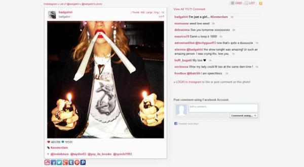 リアーナ、オランダで巨大マリファナを吸引？