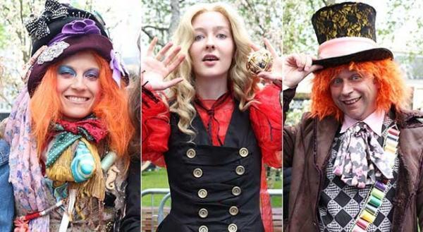 マッドハッター＆アリスそのもの!? 『アリス・イン・ワンダーランド』プレミアに集結するコスプレイヤーたち