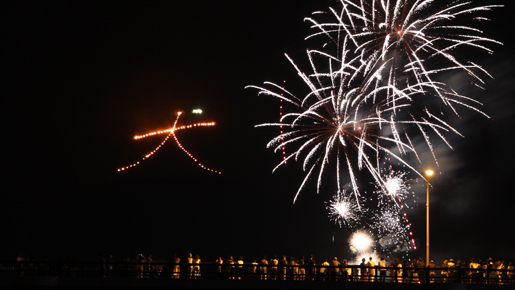 『HACHI』公開記念、ハチ公の故郷で“大”文字ならぬ“犬”文字が浮かび上がる！