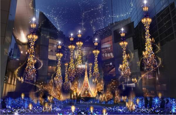 『美女と野獣』の世界観がイルミネーションで広がる！カレッタ汐留にて