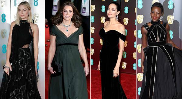 キャサリン妃、英国アカデミー賞で“黒一色”の中グリーンのドレスを着用