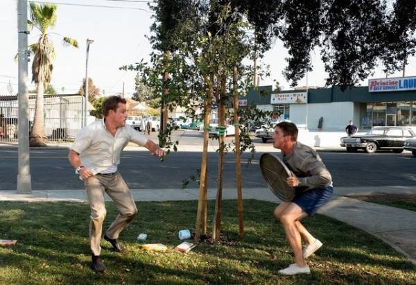 C・ベイル×M・デイモン、喧嘩シーンの裏側で大爆笑『フォードvsフェラーリ』メイキング