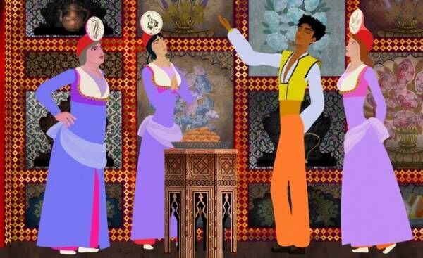 フレスコ画、シルエット…鮮やかな色彩と独特の表現とらえる『古の王子と3つの花』場面写真
