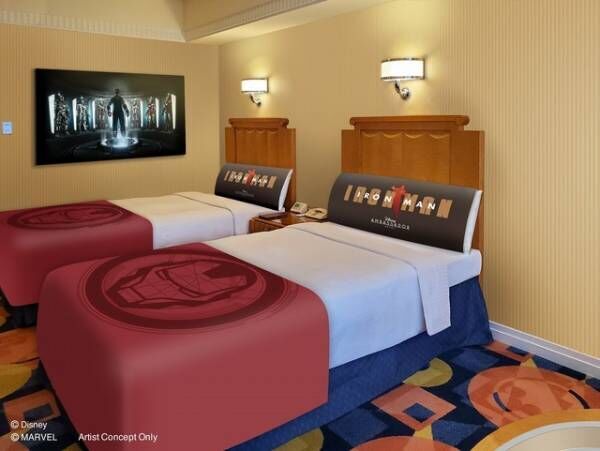 【ディズニー】アンバサダーホテルの＜アイアンマン＞をテーマにした客室に潜入！パワードスーツで戦うセレブヒーローの世界観を満喫