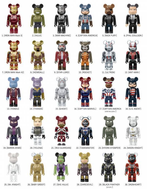 景品全てがマーベルキャラクターのベアブリック　MARVEL STUDIOS／Happyくじ「BE@RBRICK」8月30日発売