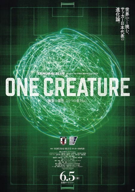 ワールドカップ前必見！「サッカー日本代表（SAMURAI BLUE）映画『ONE CREATURE』」予告編到着
