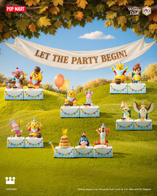 くまのプーさんたちがパーティー！POP MART「Let's Party」シリーズ、全13種で登場