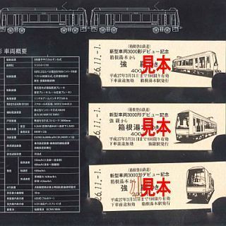 箱根登山鉄道の新型車両3000形デビュー記念乗車券、鉄道イベントにて発売!