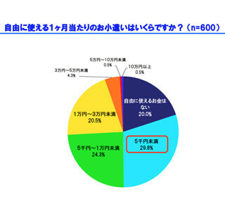 主婦の4割が毎月子どもに1～3万円を投資 - 自分のおこづかいは●円が最多