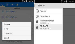 Dropbox、AndroidアプリでSDカードへのエクスポートが可能に