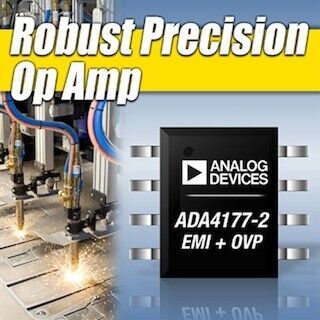 ADI、入力過電圧保護と電磁干渉フィルタを集積した高精度オペアンプを発表