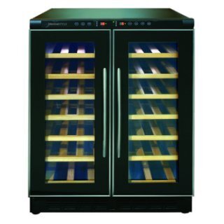 デバイスタイル、個別に温度設定できる2つの保冷室を備えたワインセラー