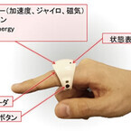 富士通研究所、指輪型デバイス - 指を動かして空中に文字を書こう