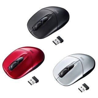 サンワサプライ、3ボタン仕様で左右対称形の有線・無線マウス