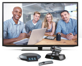 ライフサイズ、手のひらサイズのカメラ一体型ビデオ会議システム