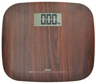 ドリテック、丸みのある木目調デザインの体重計