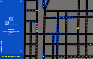 「Googleマップ」で遊べるパックマン - 地図が迷路に変身、Ingressとも連動
