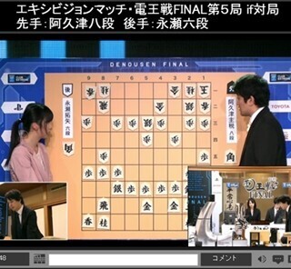 「将棋電王戦」ソフト電撃投了を受け、直前局面からエキシビジョンマッチ開始