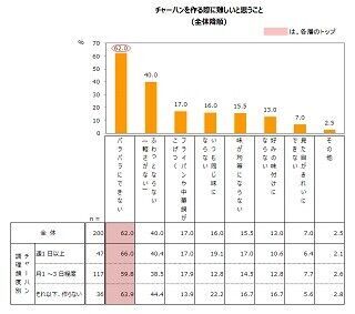 チャーハンをパラパラにつくれますか? 中高生の母親6割が悩み