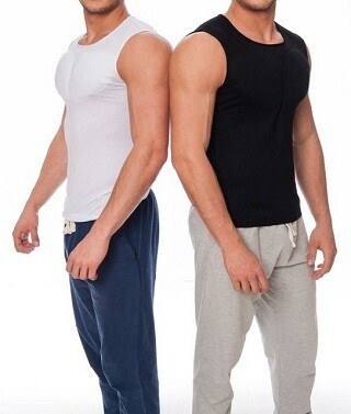 着るだけでマッチョに! "胸板パッド"内蔵の男性用ノースリーブシャツに新色