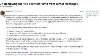 Twitter、ダイレクトメッセージの140字制限を7月から撤廃