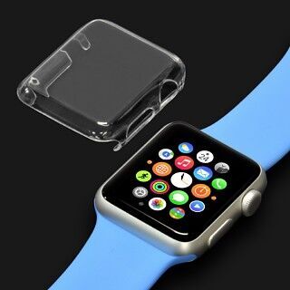 Apple Watchのフェイスと裏を覆う透明保護カバー