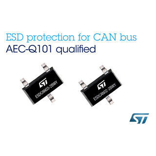 ST、主要インタフェース・プロトコル対応の車載用CAN ESD保護デバイスを発表